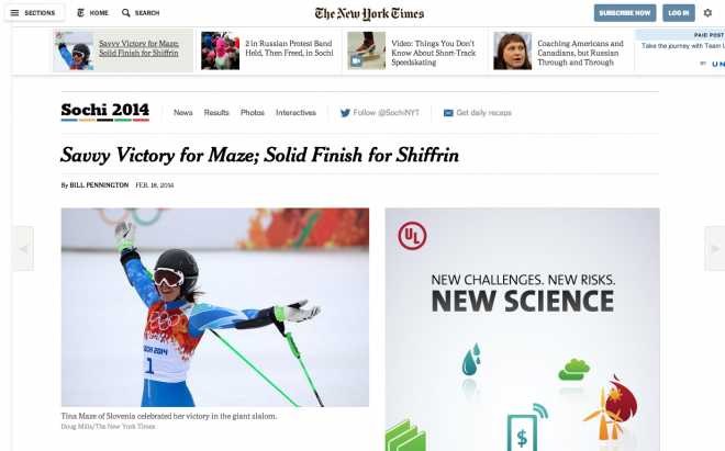 Savvy Victory for Maze  Solid Finish for Shiffrin   / NYTimes.com