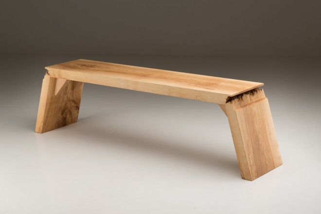 Wooden bench from the organic Broken series. Photo: byJalmari.