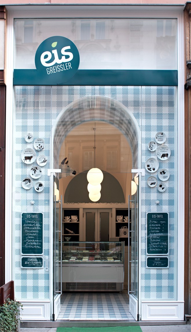 Eis Greiisler - en lille, men elegant indrettet isbutik i Wien er et rigtigt hit.