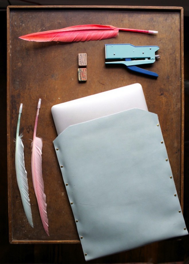 Ledertasche für "Laptop"