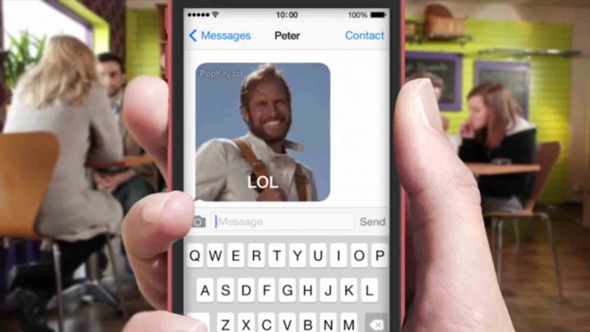 PopKey GIF keyboard for iPhone.