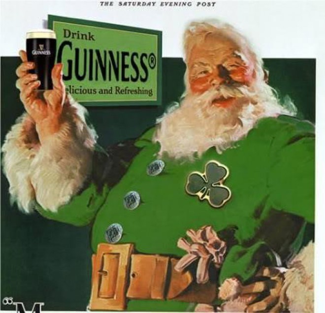 Julenissen i Irland forsvarer ikke Guinness.