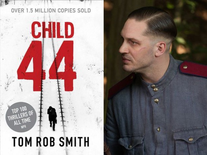 The book Child 44 and the main actor in the upcoming film adaptation by Tom Hardy.