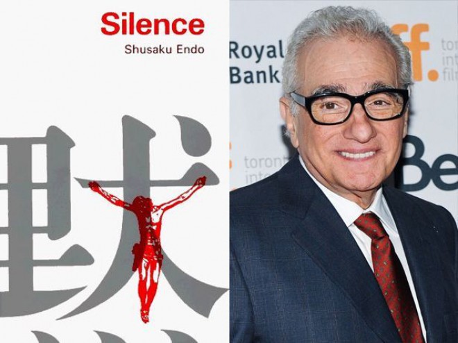 The book Silence and the director of the upcoming film adaptation Martin Scorsese.