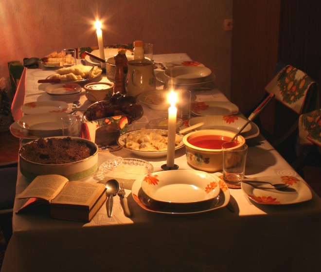 En tolv-retters julemiddag tilberedes tradisjonelt i mange østeuropeiske land.