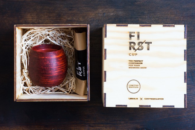 First coffee mug, created in collaboration with the Coffeeklatch brand.