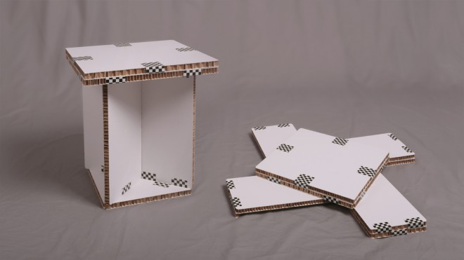 TapeFlips是由纸和胶带制成的家具，
