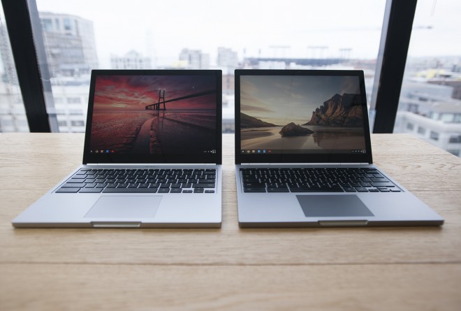 Levi je Chromebook Pixel z letnico 2015, desno z 2013.