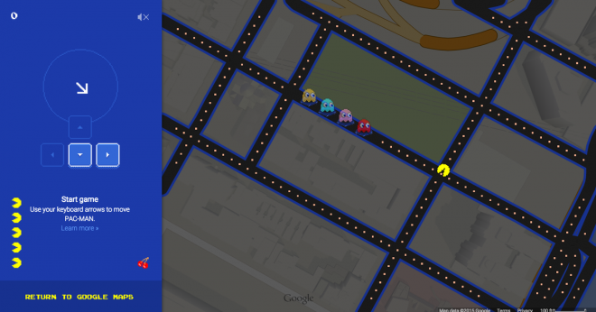 Pack-Man je zašel na ulice v Google Zemljevidih.