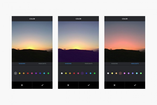 Ena izmed novosti pri obdelavi fotografij pri Instagram je funkcija Color.