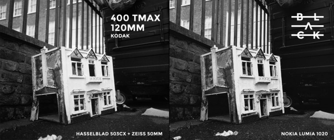 Primerjava fotografije posnete s klasičnim Kodakovim filmom in z aplikacijo Black.