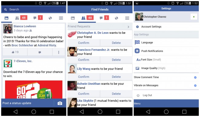 Facebook Lite - ''oskubljena'' mobilna verzija Facebooka prilagojena manj zmogljivim pametnim telefonom.