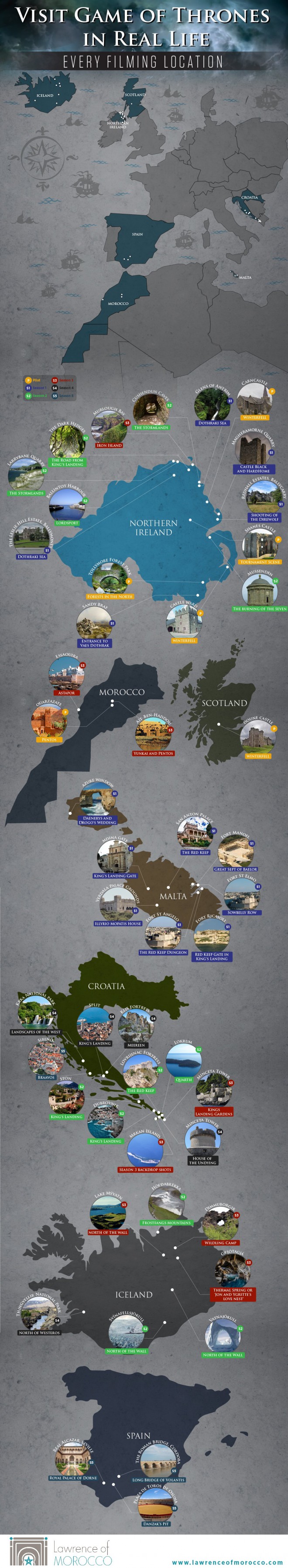 Echte Game of Thrones-filmlocaties.