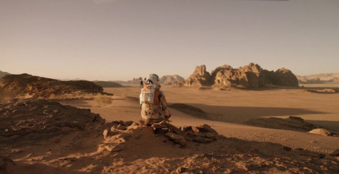 Matt Damon is stranded on Mars.