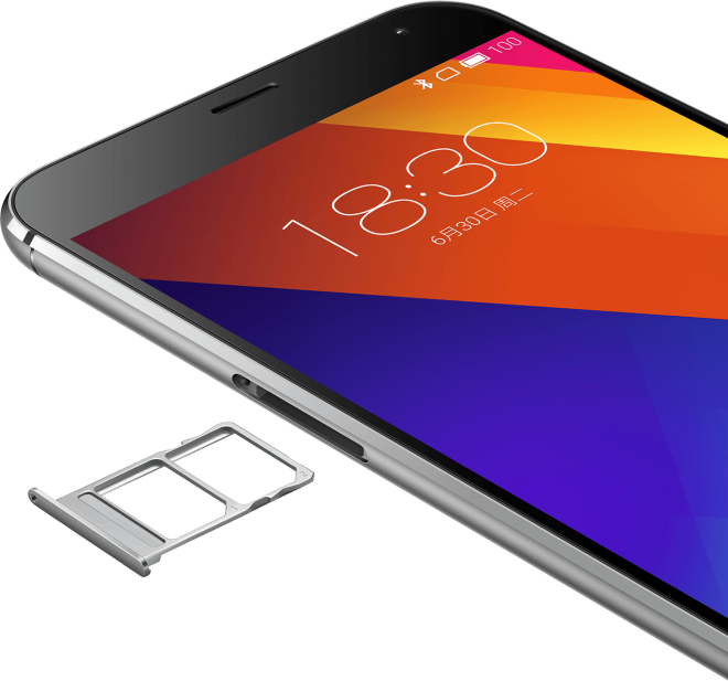 O smartphone Meizu MX5 vem com suporte dual SIM.