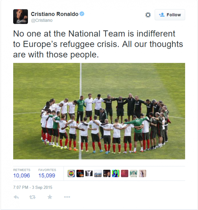 Cristiano Ronaldo tweet.