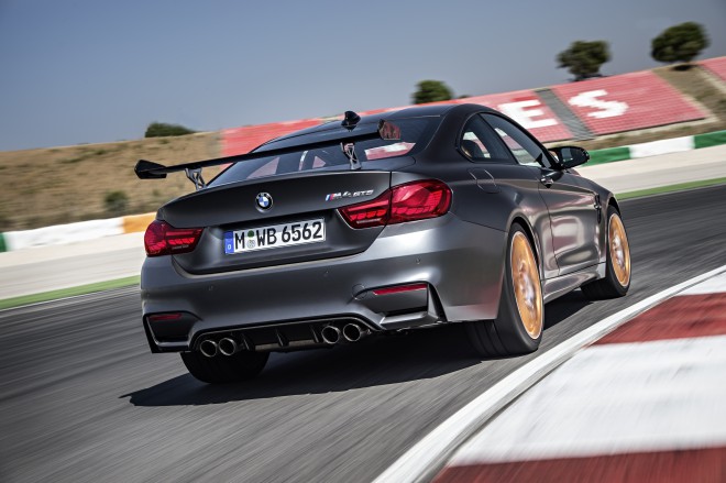 The protruding rear spoiler is one of the hallmarks of the new M4 GTS.