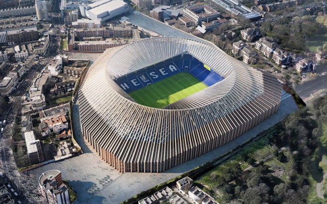 Nov stadion nogometnega kluba Chelsea, ki bo zgrajen na mestu sedanjega stadiona Stamford Bridge.