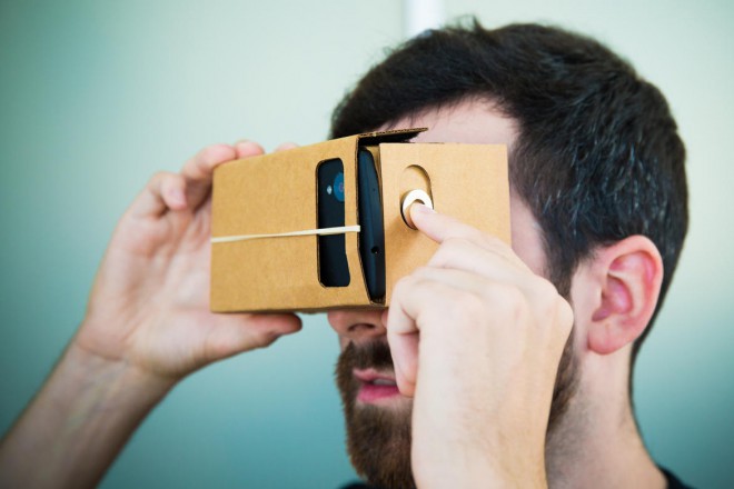 Google Cardboard - a simple virtual reality headset that is made of cardboard and costs only a few dollars.