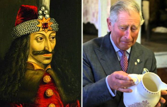 Prince Charles is the great-grandson of Dracula in the sixteenth generation.