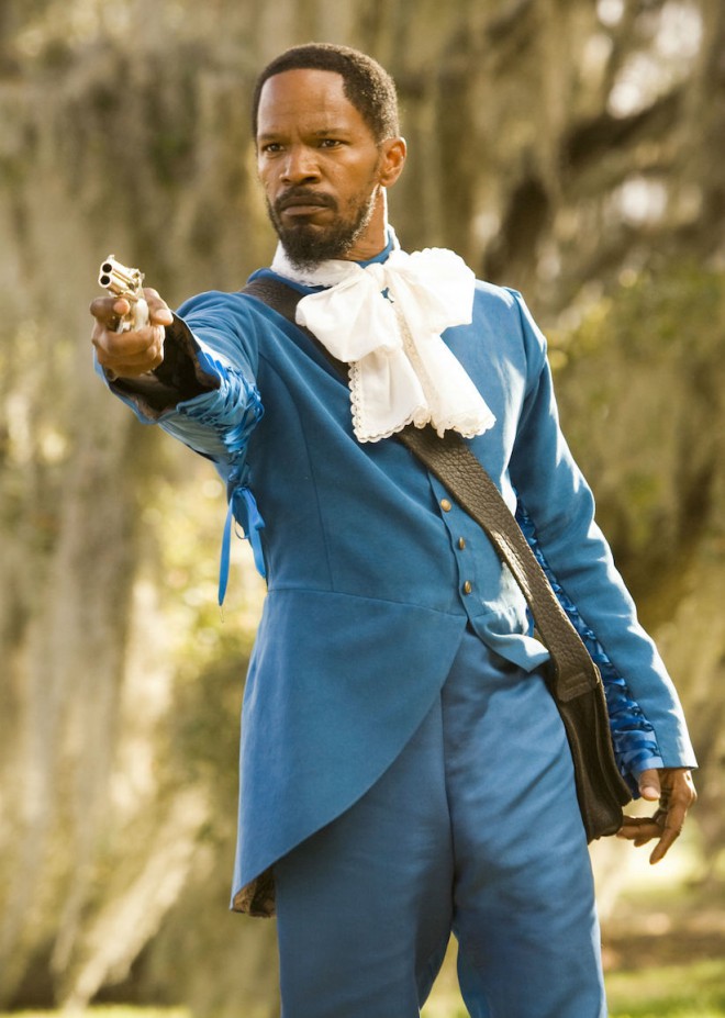 Te prizore iz filma Django brez okovov je nadahnila slika slikarja Thomasa Gainsborougha z naslovom The Blue Boy.