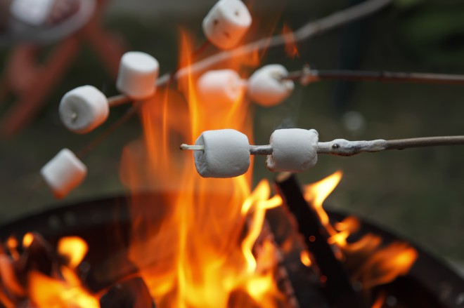 Penice marshmallow lahko uživamo tudi pečene na ognju.