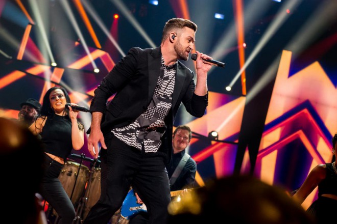 Justin Timberlake delade också Eurovision-scenen med de tävlande.