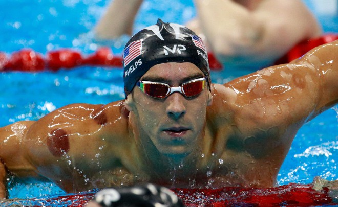 Pied American swimmer Michael Phelps.
