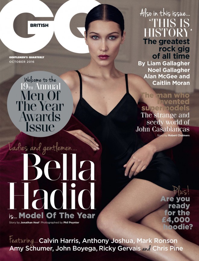 Bella Hadid auf dem Cover der Regionalausgabe des GQ-Magazins.