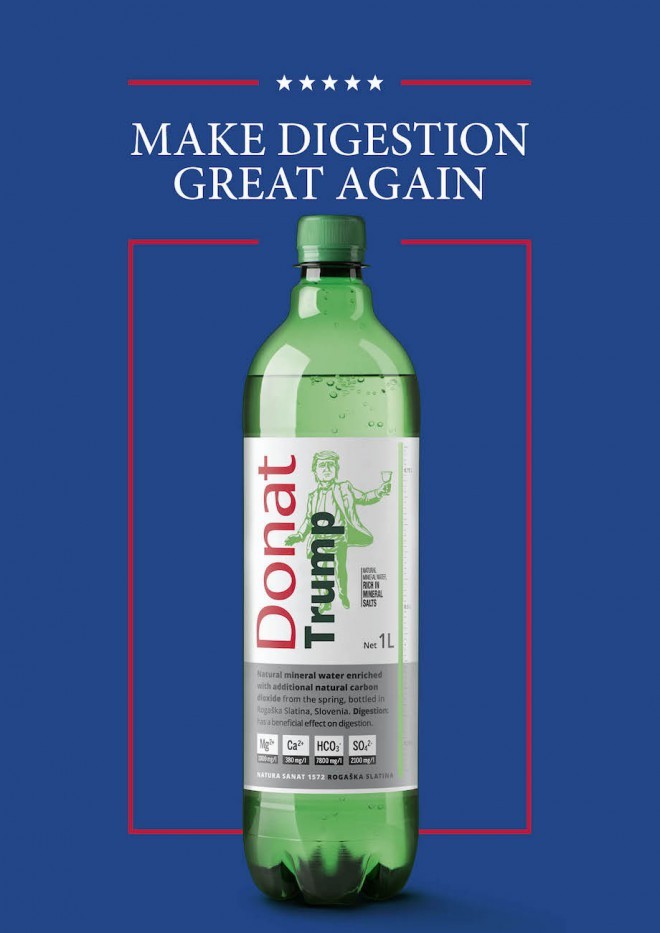 Natural mineral water Donat Trump.