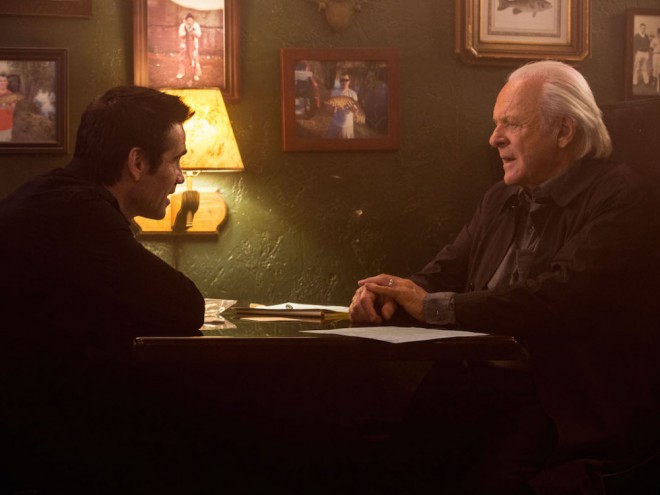 Colin Farrell and Anthony Hopkins in Solace.