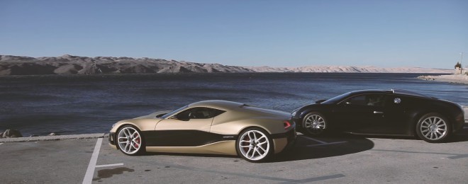 Rimac Concept One in Bugatti Veyron.