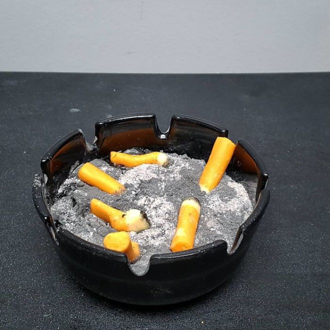 Un dessert en forme de cendrier.