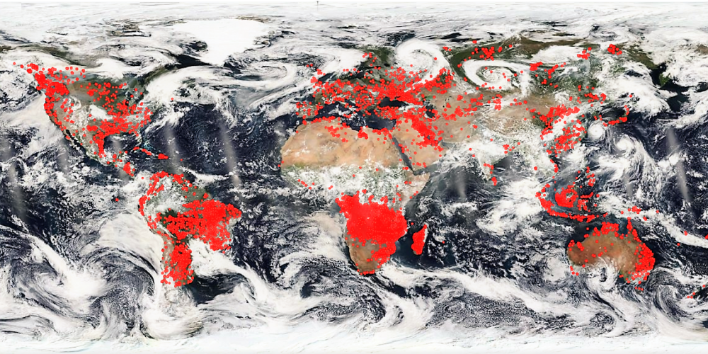satelitska mapa sveta Apokaliptična satelitska slika Nase kaže svet v ognju | CityMagazine satelitska mapa sveta