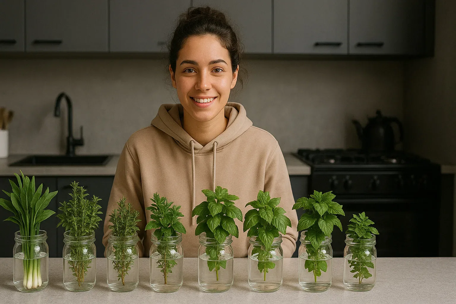 7 aromatičnih zelišč, ki odlično uspevajo v vodi – za urbane vrtičkarje z dišečim vrtičkom v kozarcu