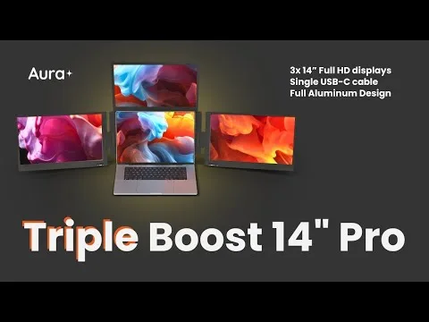 Aura Triple Boost 14 Pro: Ko ti en zaslon več ni dovolj, dobiš kar tri dodatne zaslone prenosnika