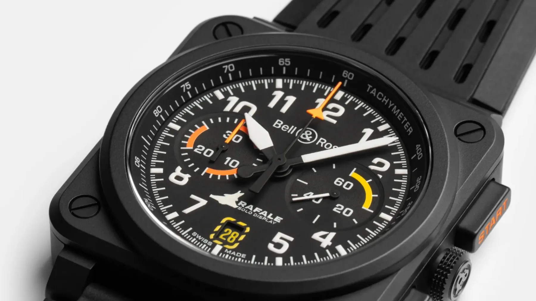 Bell & Ross BR‑03 Chrono Rafale Solo Display: ko lovec Rafale pristane na zapestju