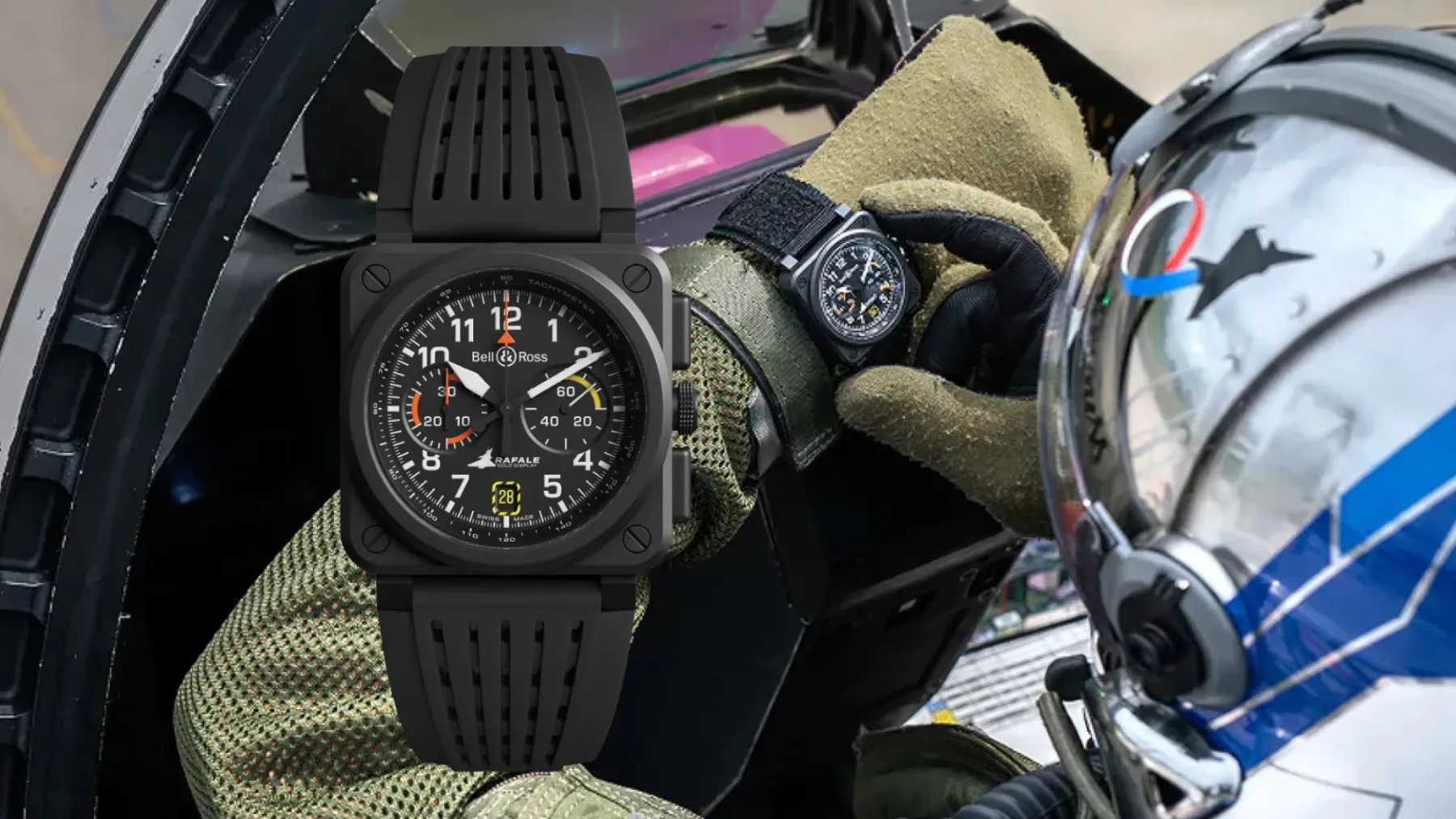 Bell & Ross BR‑03 Chrono Rafale Solo Display: ko lovec Rafale pristane na zapestju