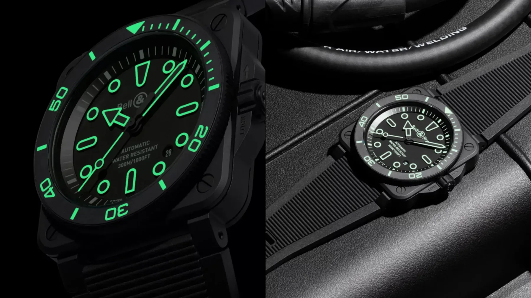 Bell & Ross BR-03 Diver Lum Outline: Potapljaška ura, ki sveti kot neonski hologram