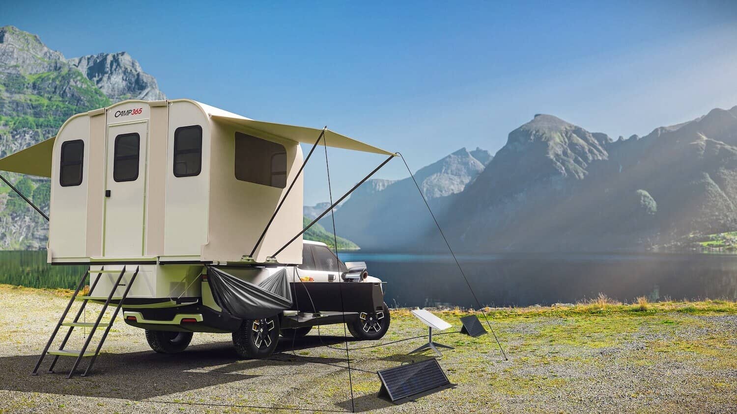 Camp365 T Model: modularno zložljiva nadgradnja za eletrične pick-up tovornjake