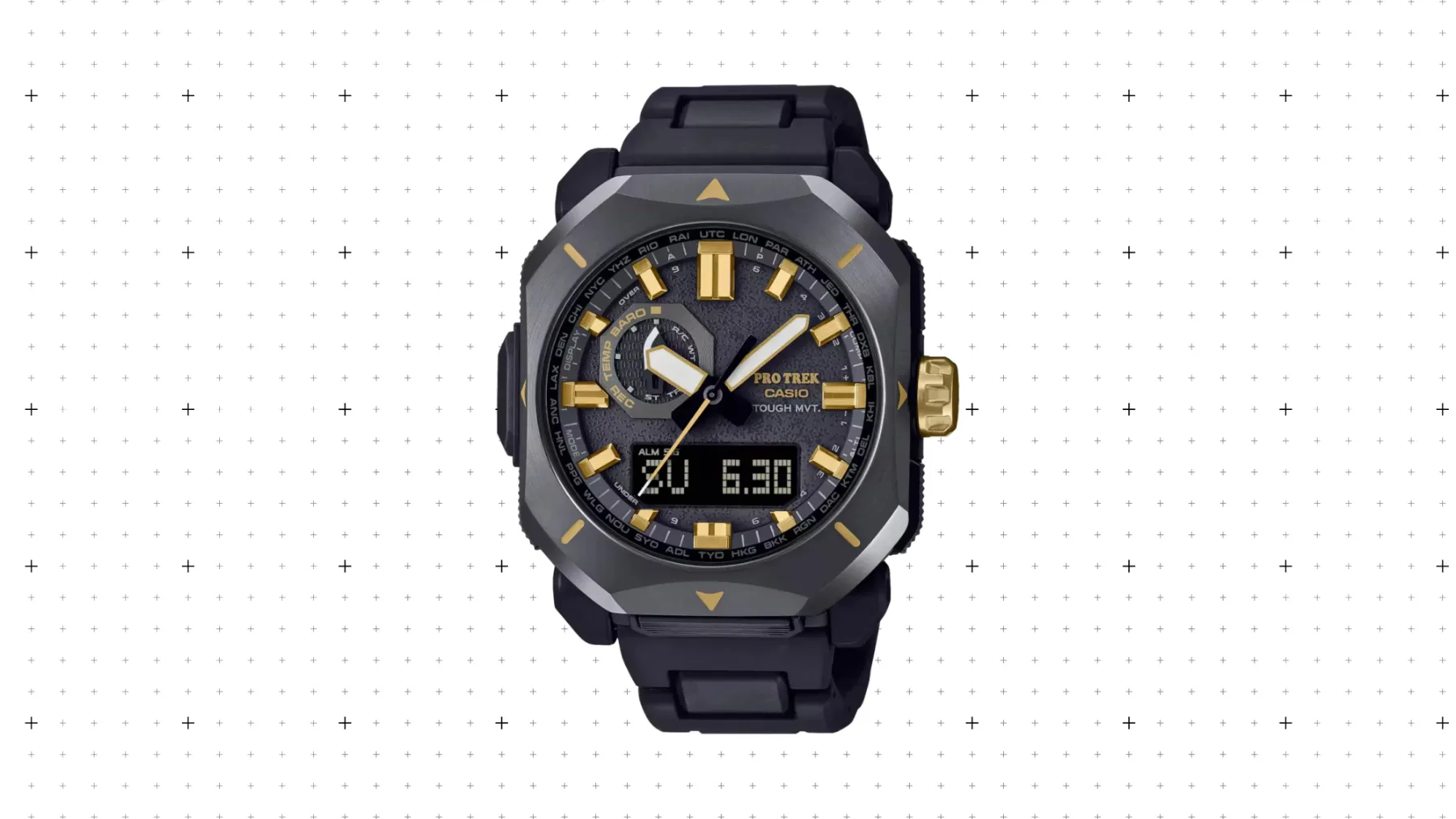 Casio Pro Trek PRW-6900TFS: Ura z zemljevidom na paščku, tremi senzorji in šotorom v škatli