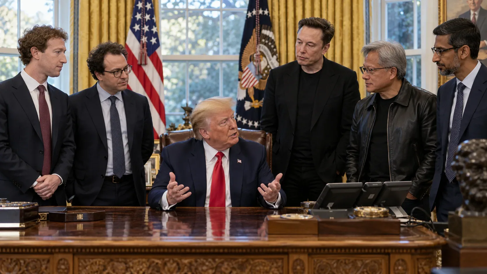 Donald Trump in tehnološki mogotci podpisali pakt o superinteligenci: Samonadzor ali volkovi, ki pazijo na stajo?