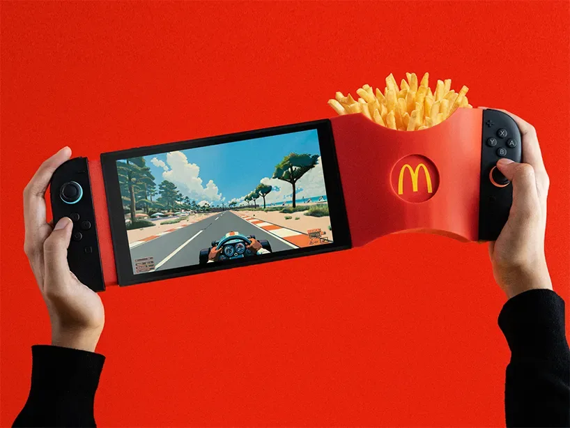 GamiFries: Genialni 3D natisnjen nosilec za pomfri, ki Nintendo Switch 2 spremeni v fast food konzolo
