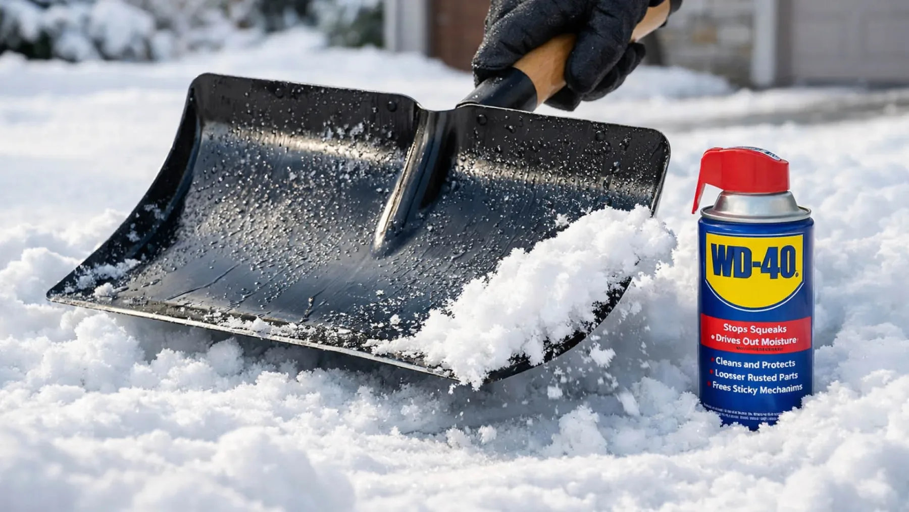 Genialni trik z WD-40, ki ti bo olajšal kidanje snega (in rešil hrbet!)