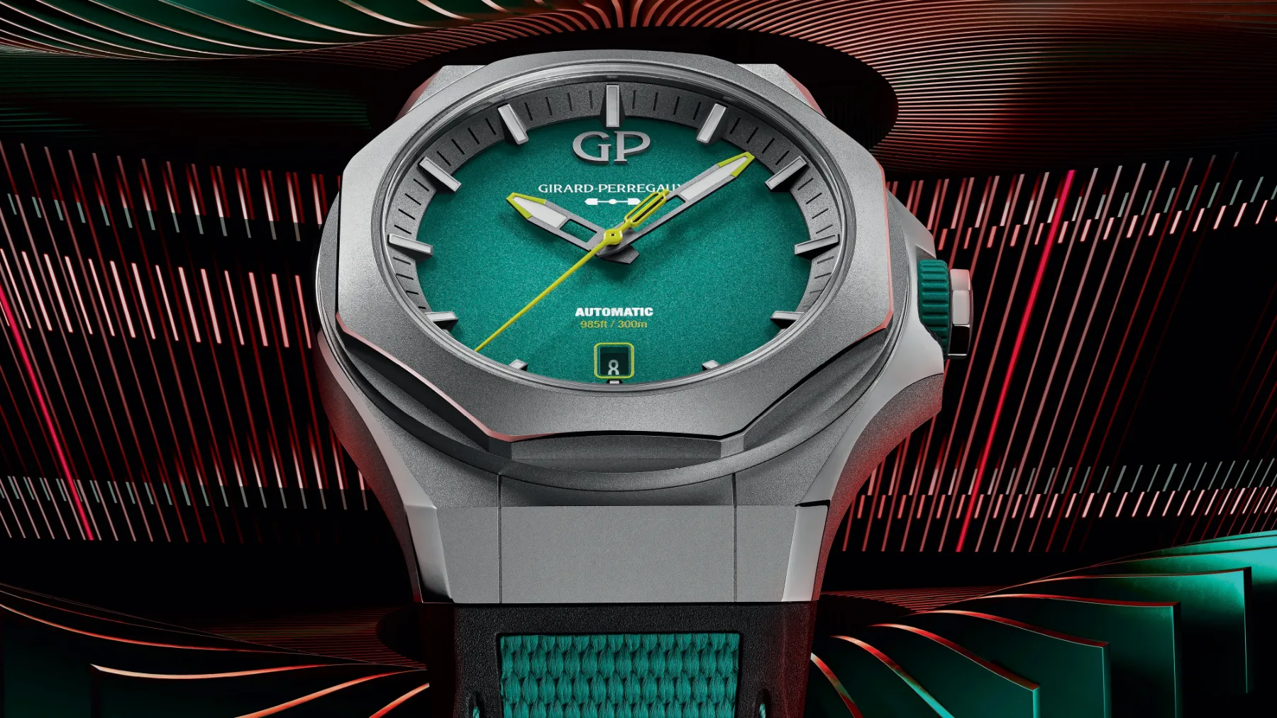 Girard-Perregaux Laureato Absolute Aston Martin F1 Edition: zeleni princ med urami