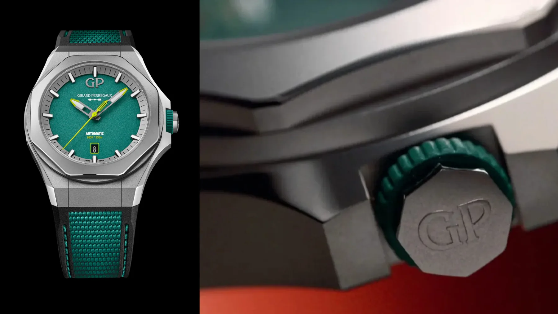 Girard-Perregaux Laureato Absolute Aston Martin F1 Edition: zeleni princ med urami