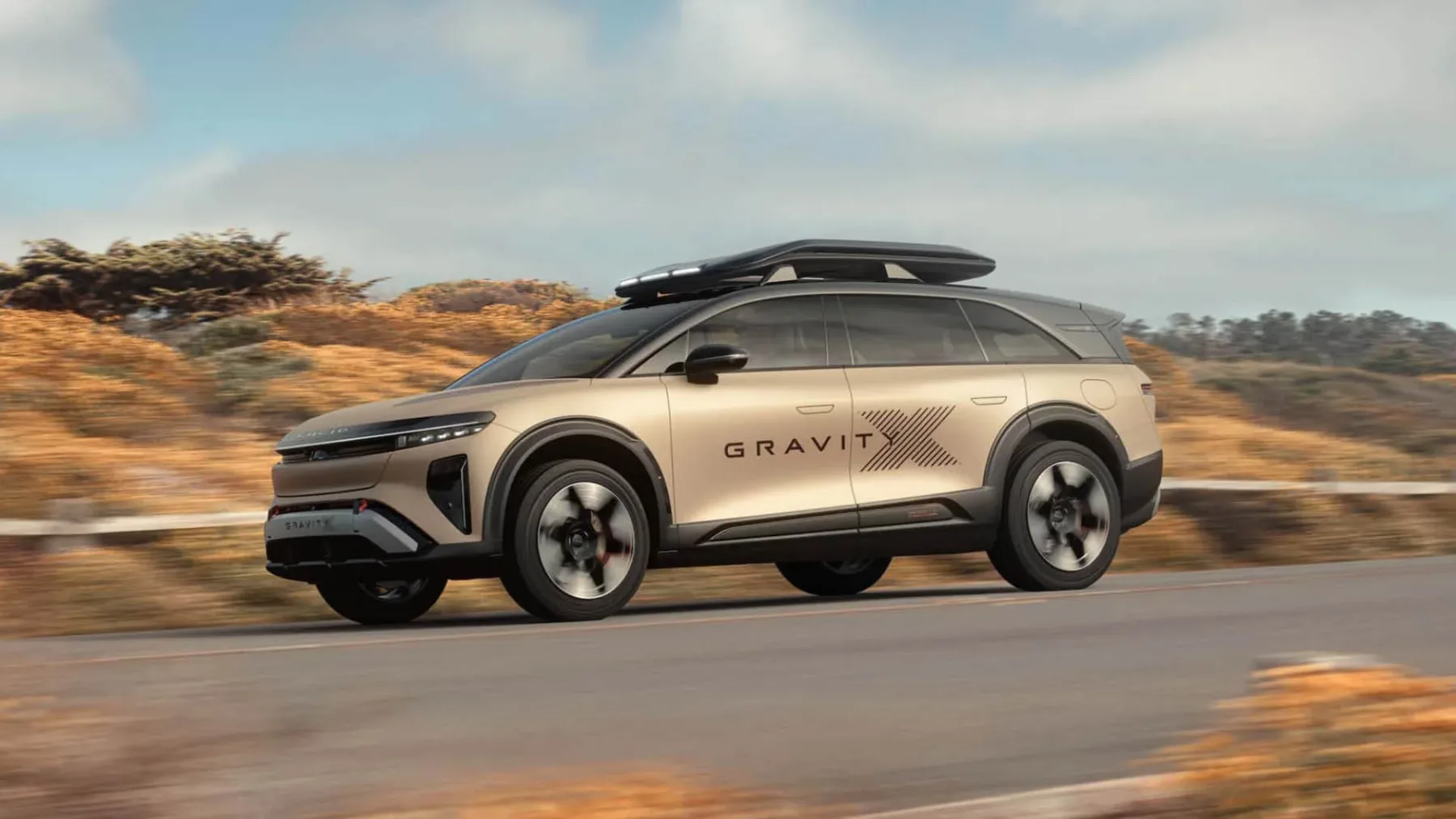 Lucid Gravity X Concept: električni SUV je dobil dvig, terenske pnevmatike in apetit za makadam