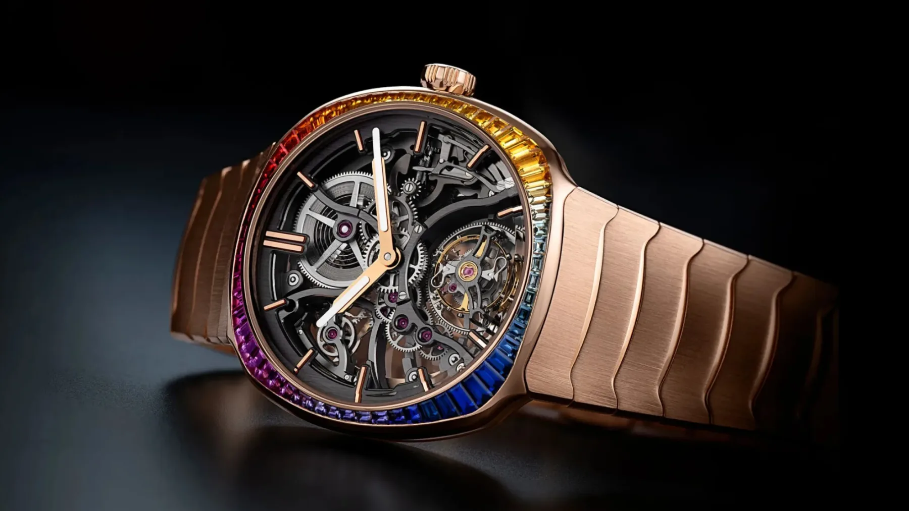 Mavrični šepet časa: H. Moser & Cie. Streamliner Tourbillon Skeleton Rainbow