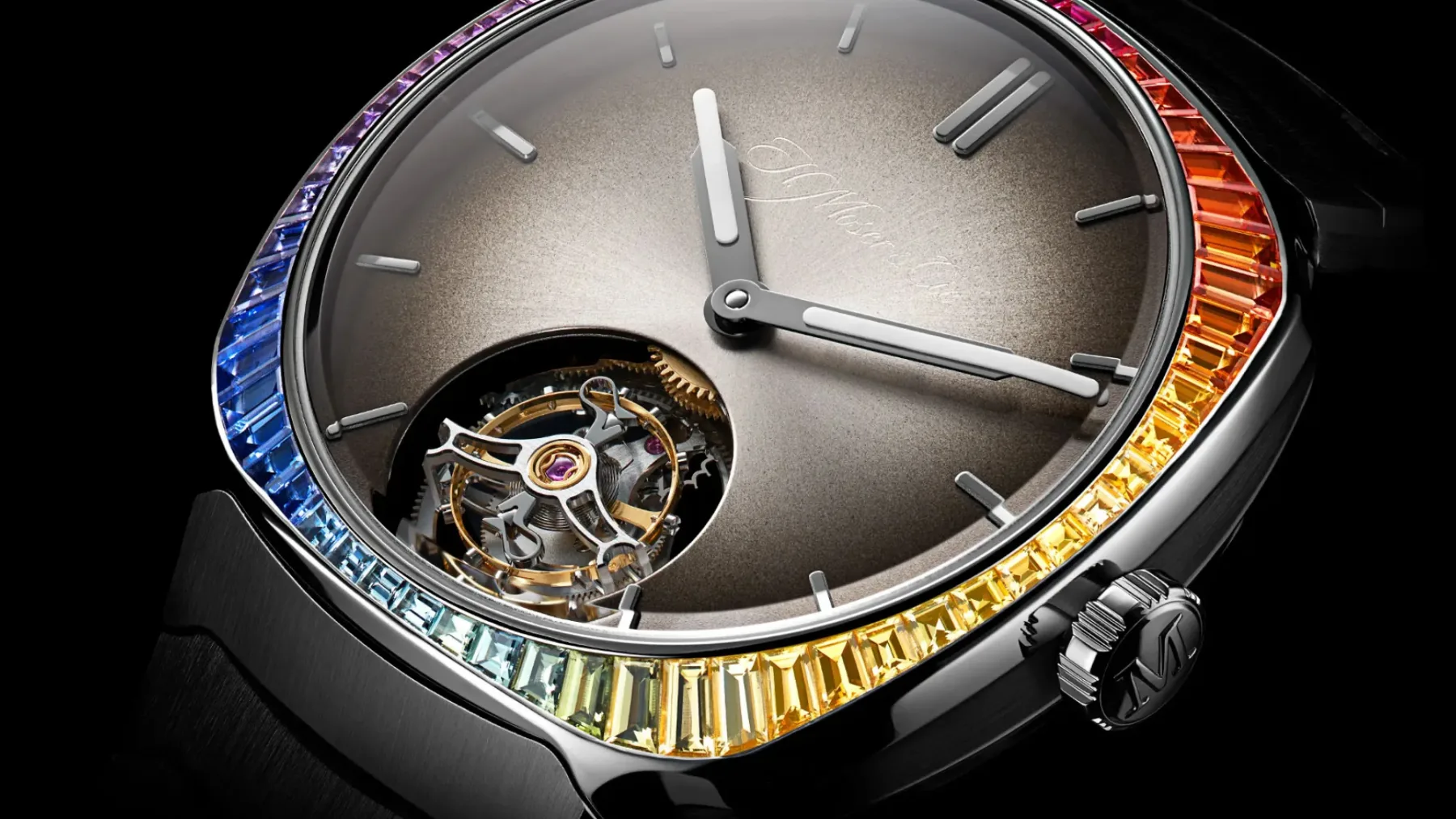 Mavrični šepet časa: H. Moser & Cie. Streamliner Tourbillon Skeleton Rainbow