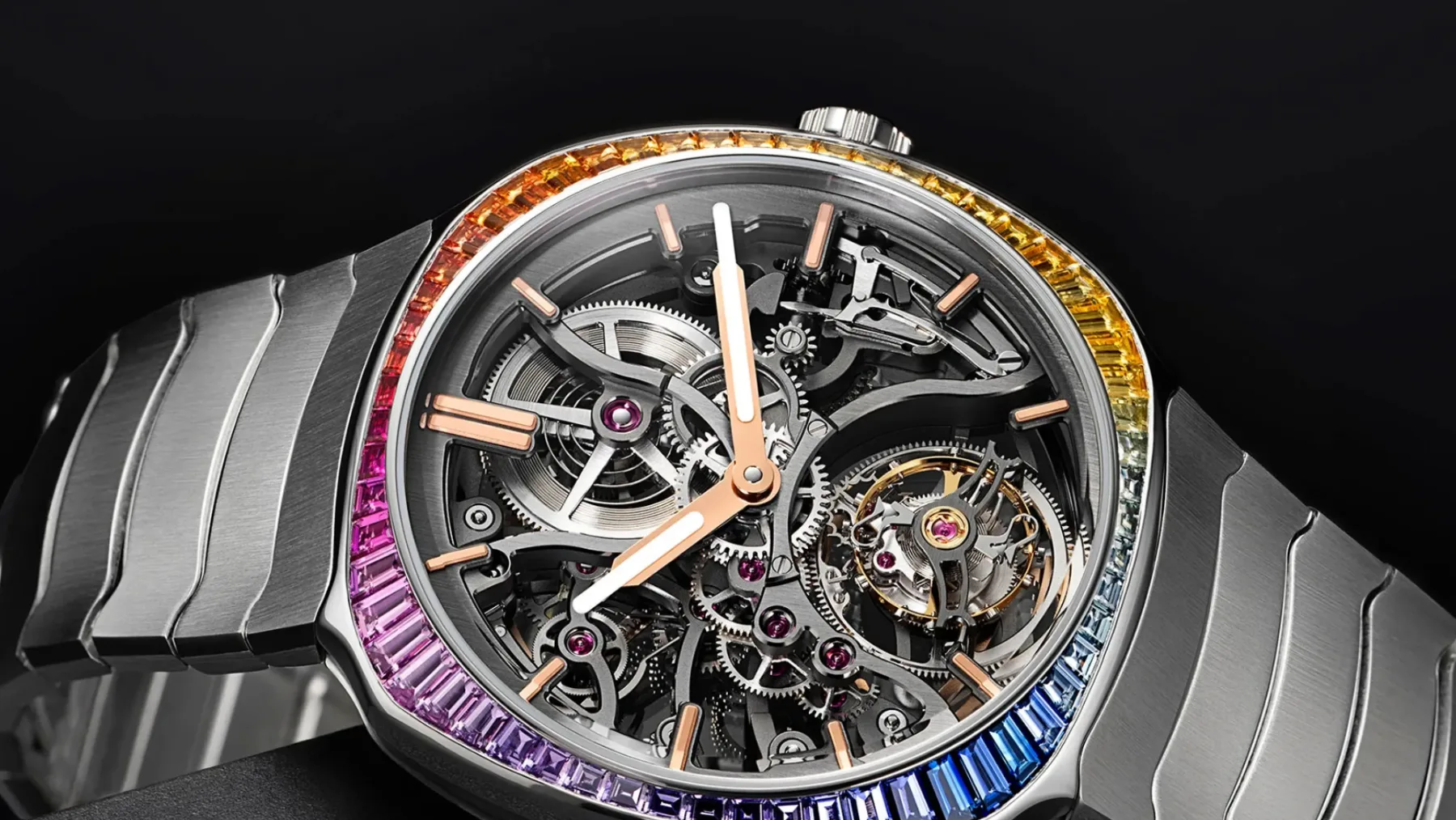 Mavrični šepet časa: H. Moser & Cie. Streamliner Tourbillon Skeleton Rainbow